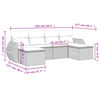 vidaXL ガーデンソファ6点セット クッション付き グレー ポリラタン製