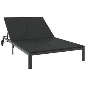 vidaXL サンベッド ブラック 206 x 115 x 75 cm ポリラタン