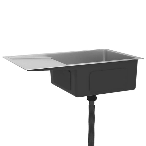 vidaXL 手作り キッチンシンク ステンレススチール製