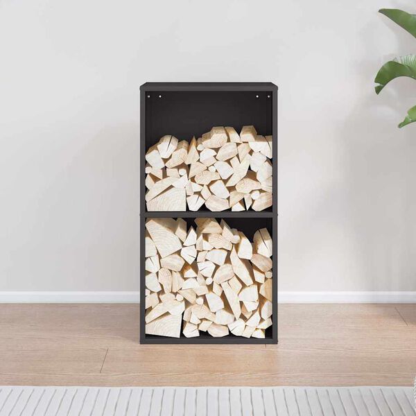 vidaXL 薪ラック ブラック 40x30x75cm 冷間圧延鋼