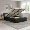 vidaXL 油圧式収納ベッドフレーム ブラック 合成皮革製 140x200cm
