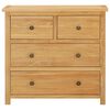 vidaXL 引き出し付きチェスト 80x35x75cm オーク無垢材