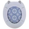 vidaXL MDF製ふた付き便座 磁器デザイン
