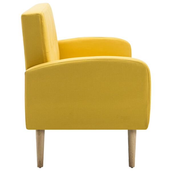 vidaXL 3人掛けソファ 布製 イエロー