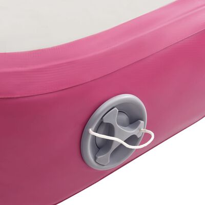 vidaXL エア体操マット ポンプ付き 500x100x20cm PVC製 ピンク