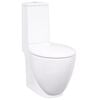 vidaXL お手洗い/バスルーム用 コーナートイレ 丸型 底水流式 陶器製 ホワイト