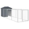 vidaXL 犬小屋 屋根付き アンスラサイト 117x405x123 cm 亜鉛メッキ鋼