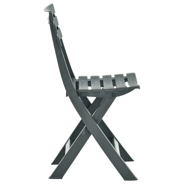 vidaXL 折りたたみガーデンチェア 2点 プラスチック製 グリーン