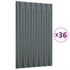 vidaXL ルーフパネル 36点 亜鉛メッキスチール アントラシート 60x36 cm