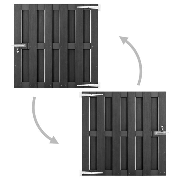 vidaXL ガーデンゲート WPC製 100x100cm グレー