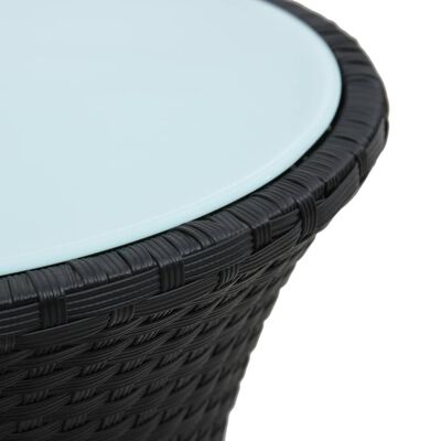vidaXL ガーデンサイドテーブル ドラム型 ブラック ポリラタン製