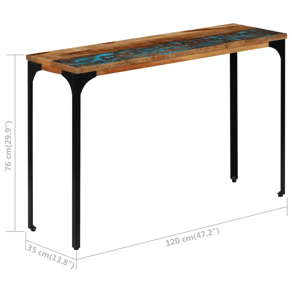 vidaXL コンソールテーブル 120x35x76cm 無垢の再生木材