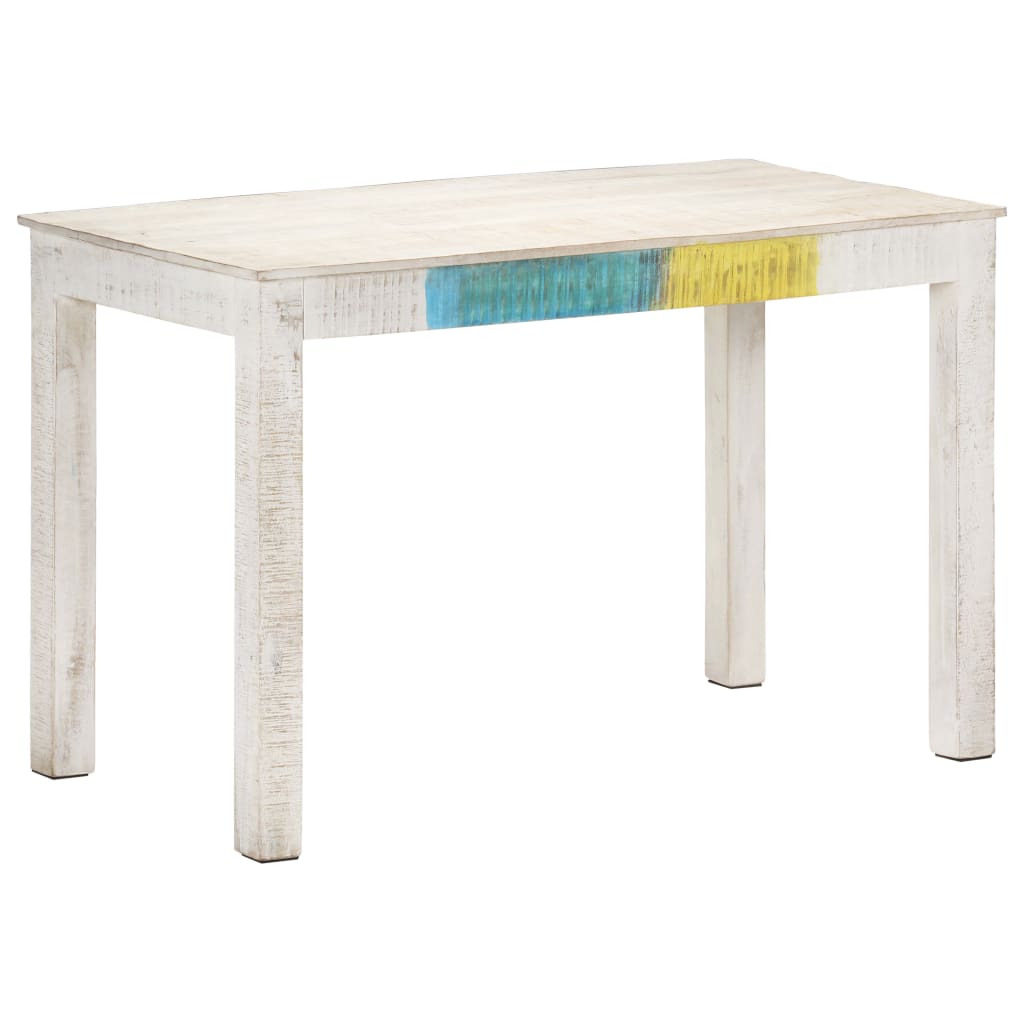 vidaXL ダイニングテーブル 120x60x76cm マンゴー無垢材 ホワイト