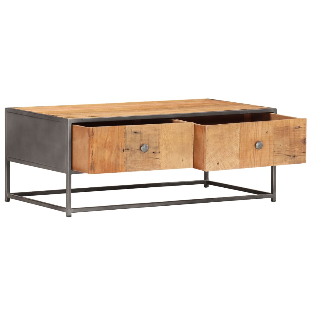 vidaXL コーヒーテーブル 90x50x35cm 無垢の再生木材
