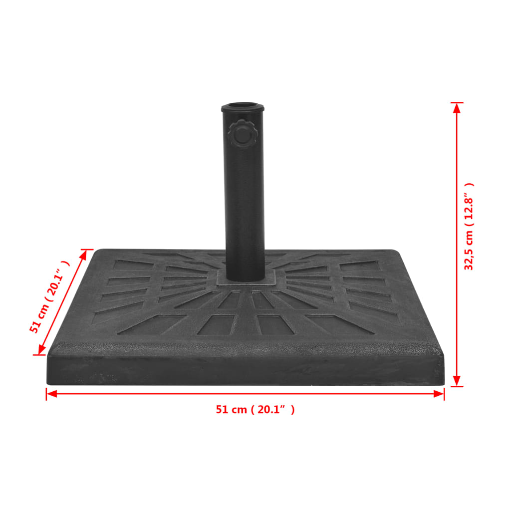 vidaXL パラソルベース 樹脂製 角型 ブラック 19 kg