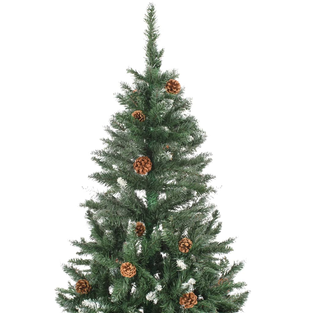 vidaXL フェイククリスマスツリー 松ぼっくり＆ホワイトグリッター付き 150cm