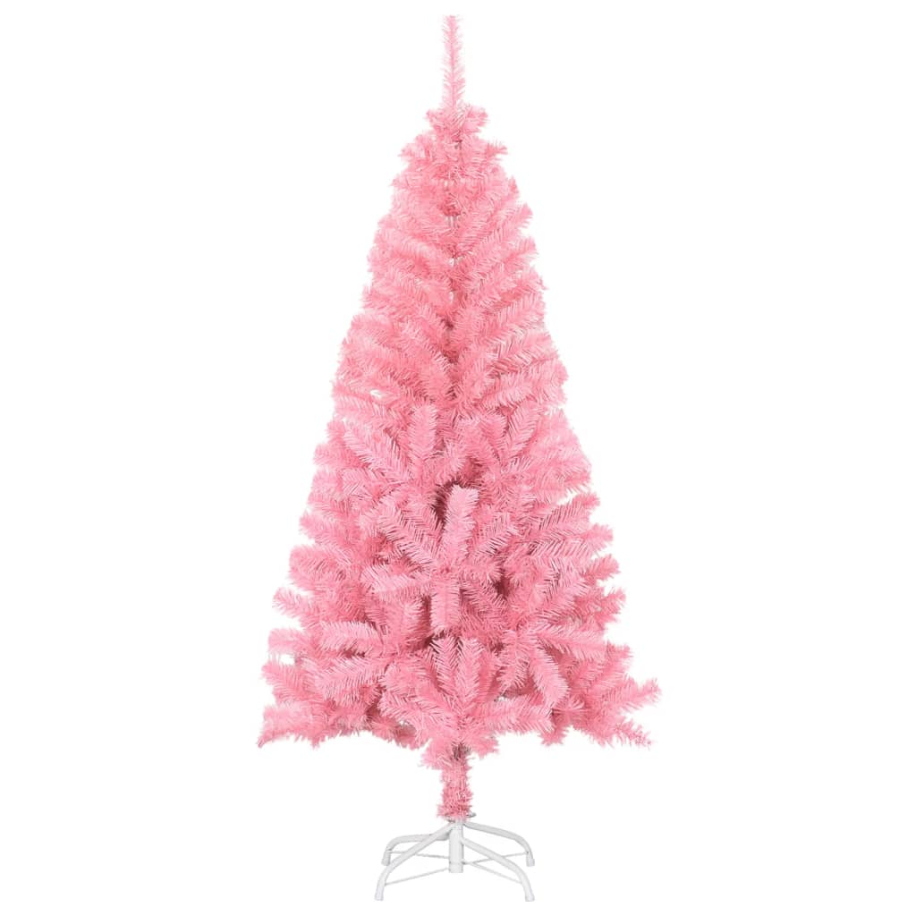 vidaXL フェイククリスマスツリー スタンド付 ピンク 120cm PVC製