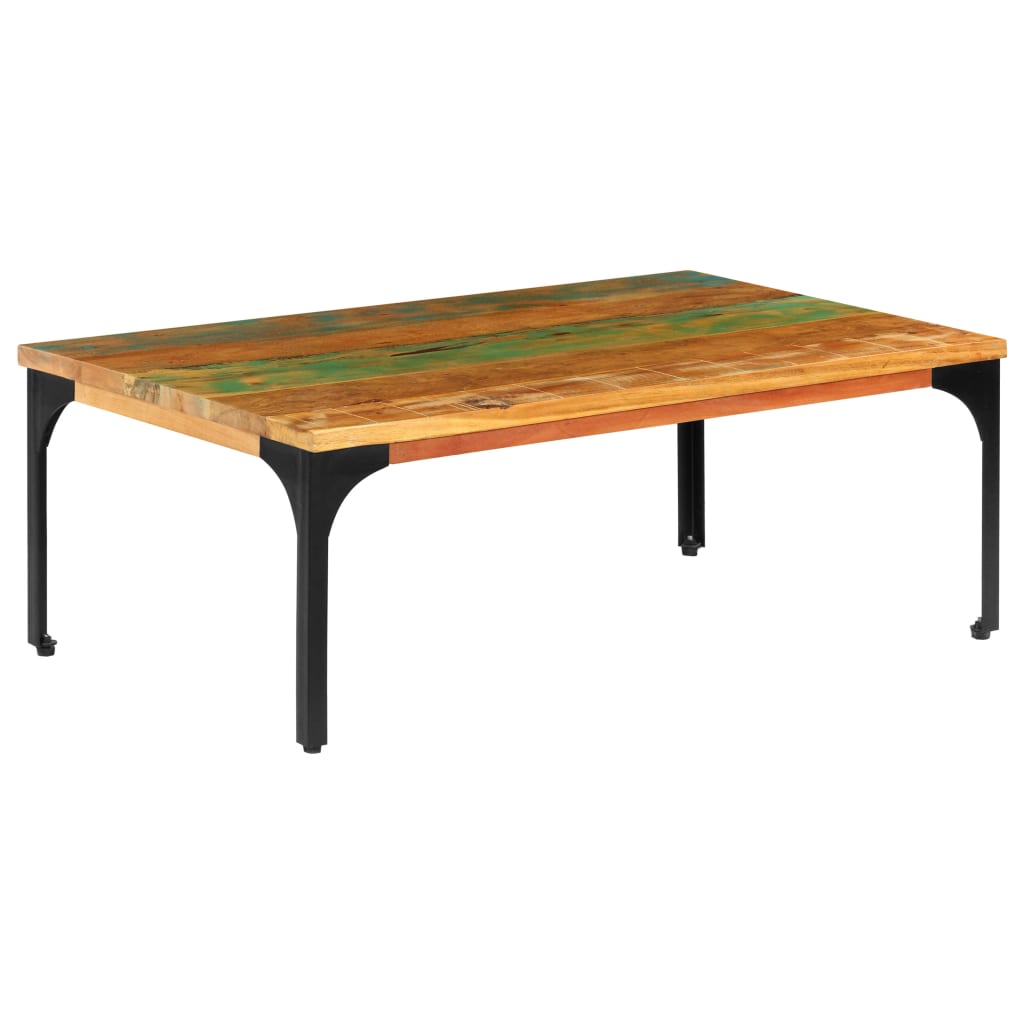 vidaXL コーヒーテーブル 100x60x35cm 無垢の再生木材