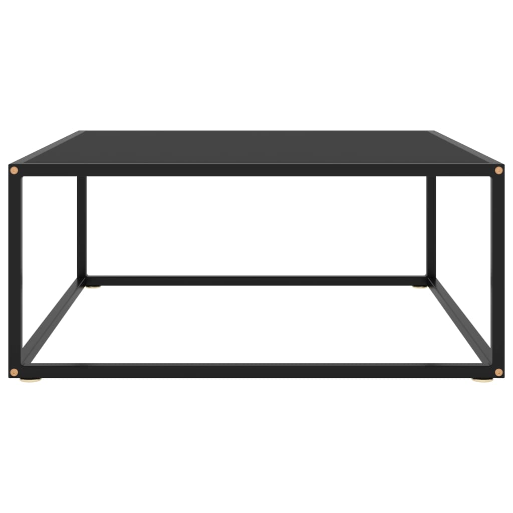vidaXL コーヒーテーブル ブラック 80x80x35cm ブラックガラス製