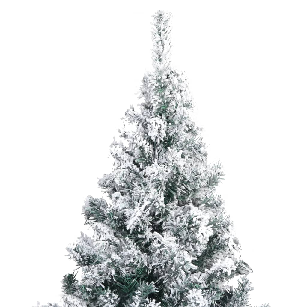 vidaXL フェイククリスマスツリー 雪付き グリーン 180cm PVC製