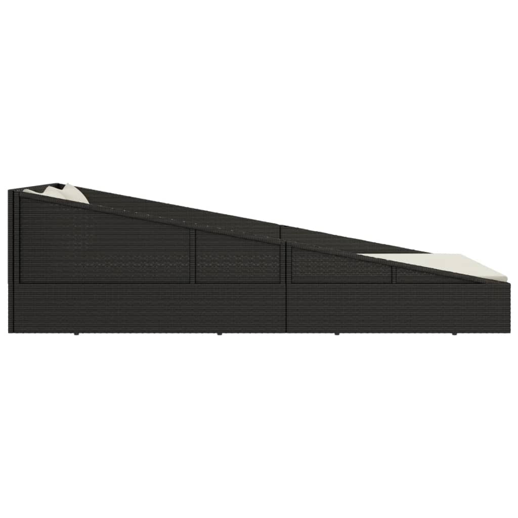 vidaXL ガーデンベッド 110x200cm ポリラタン製 ブラック