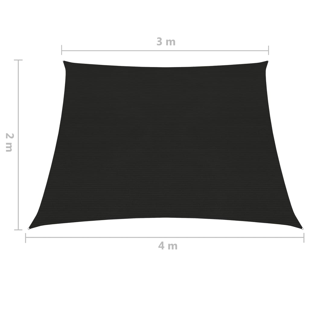 vidaXL サンシェードセイル 160g/m² ブラック 3/4x2m 高密度ポリエチレン