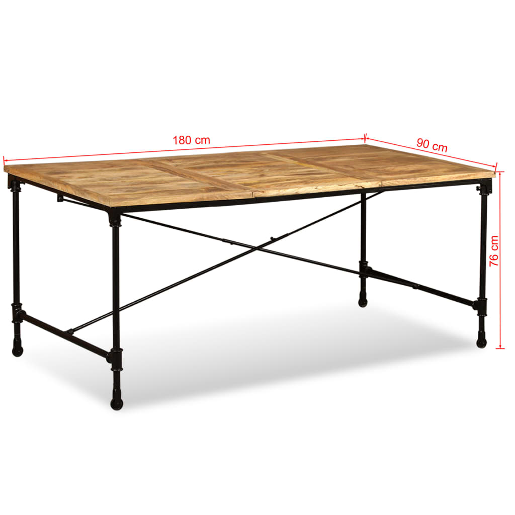 vidaXL ダイニングテーブル マンゴー無垢材 180cm