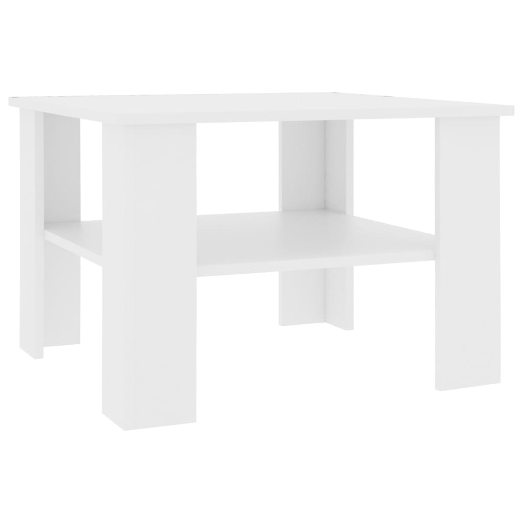 vidaXL コーヒーテーブル 白色 60x60x42cm パーティクルボード