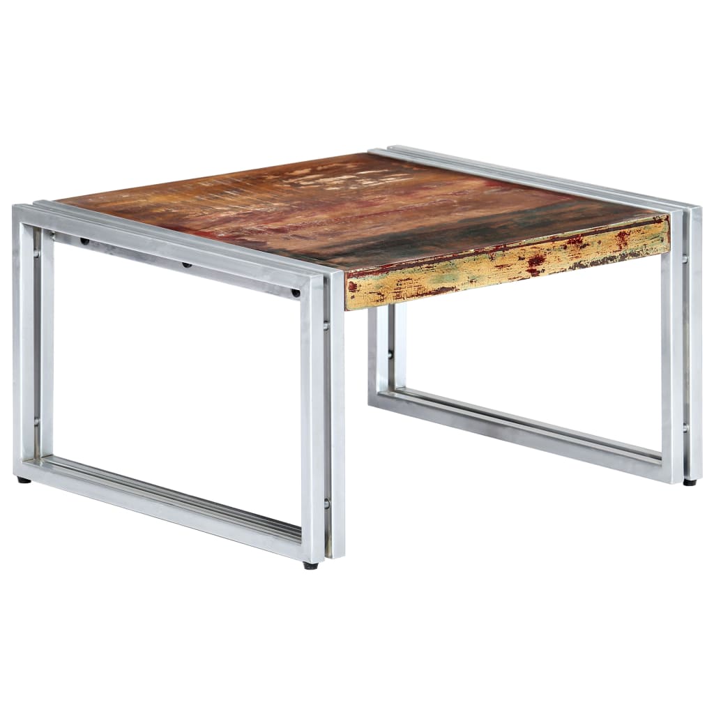 vidaXL コーヒーテーブル 60x60x35cm 無垢の再生木材