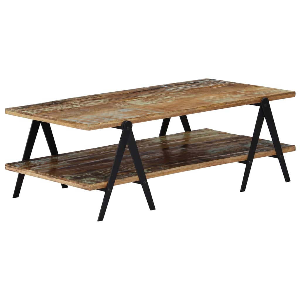 vidaXL コーヒーテーブル 115x60x40cm 無垢の再生木材