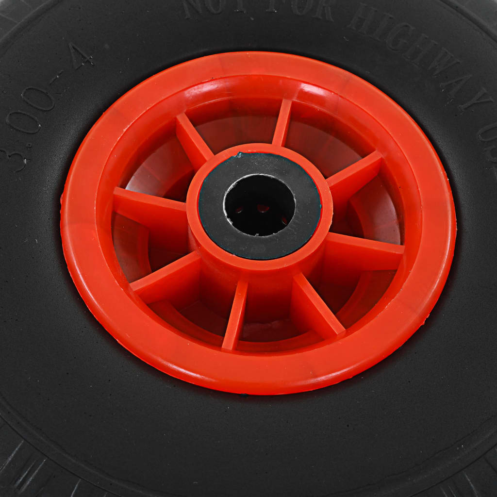 vidaXL 台車用車輪 4点セット 硬質ポリウレタン製 サイズ 3.00-4 (260 x 85 mm) (直径 x 幅)