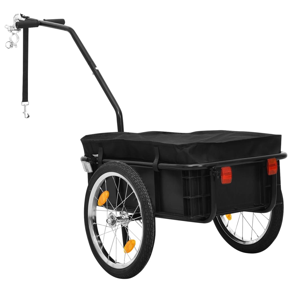 vidaXL 自転車用トレーラー/ハンドワゴン155x60x83 cm スチール製 ブラック