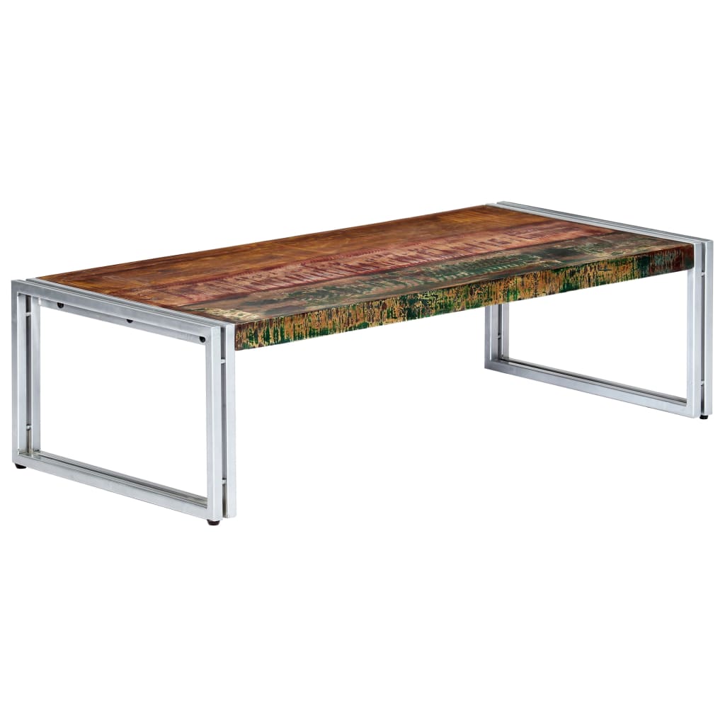 vidaXL コーヒーテーブル 120x60x35cm 無垢の再生木材