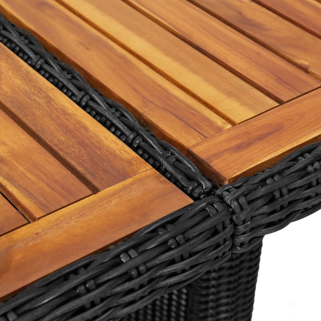 vidaXL ガーデンテーブル 200x100x74cm ポリラタン製 ブラック
