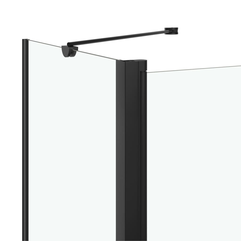 vidaXL 二つ折りシャワールーム ESG 120x68x130 cm ブラック