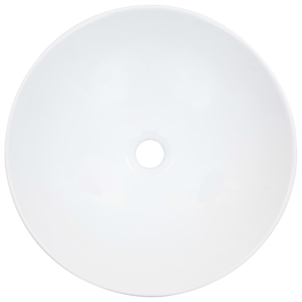 vidaXL 洗面ボウル 41x12.5 cm 陶器製 ホワイト