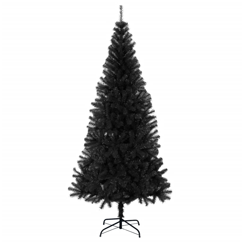 vidaXL フェイククリスマスツリー スタンド付 ブラック 180cm PVC製