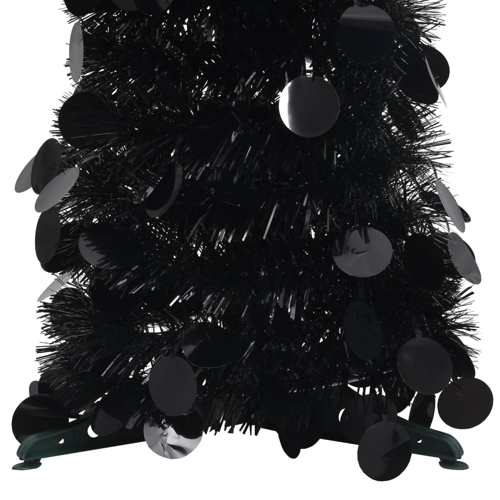 vidaXL ポップアップ 人工クリスマスツリー ブラック 180cm PET製