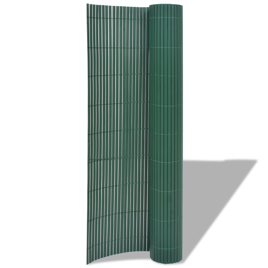 vidaXL ガーデンフェンス 両面タイプ PVC製 90x500cm グリーン
