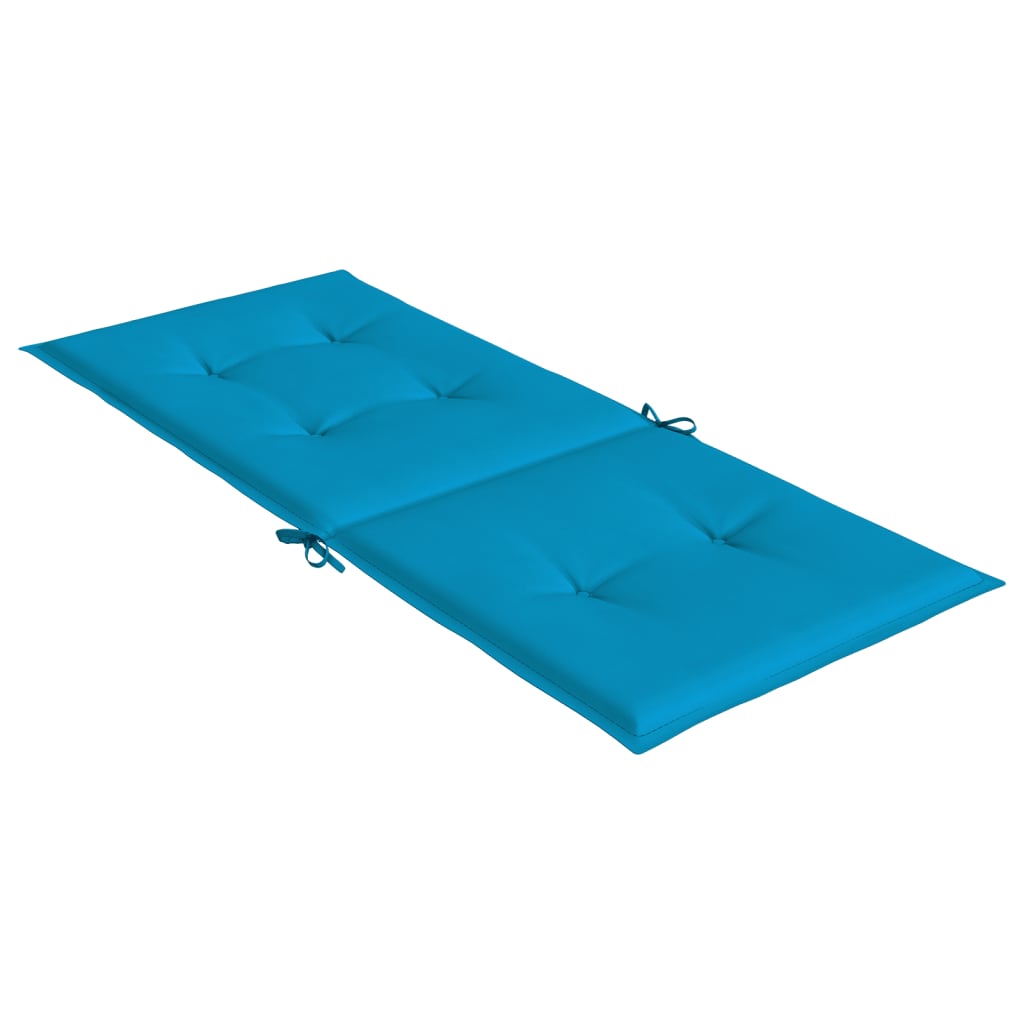 vidaXL ガーデンハイバックチェア クッション 6点 ブルー 120x50x3 cm ファブリック