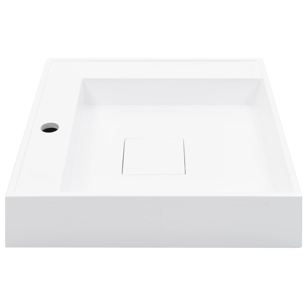 vidaXL 洗面器 50x50x12.3cm ミネラル成型/大理石成型 ホワイト