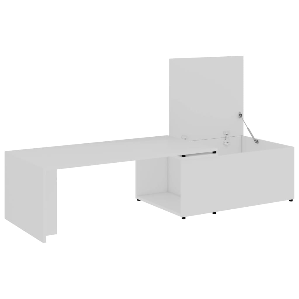vidaXL コーヒーテーブル 白色 150x50x35cm パーティクルボード