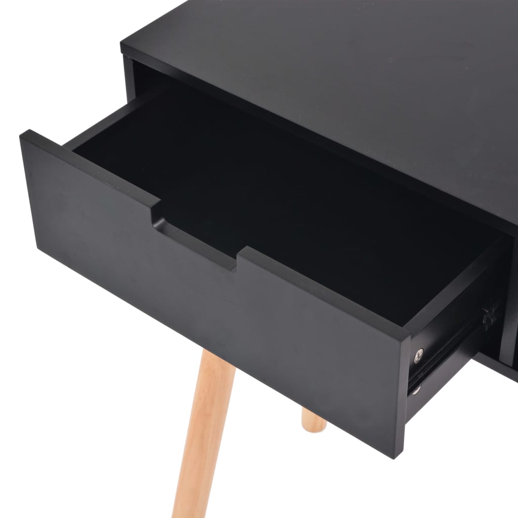 vidaXL コンソールテーブル パイン無垢材 80x30x72cm ブラック