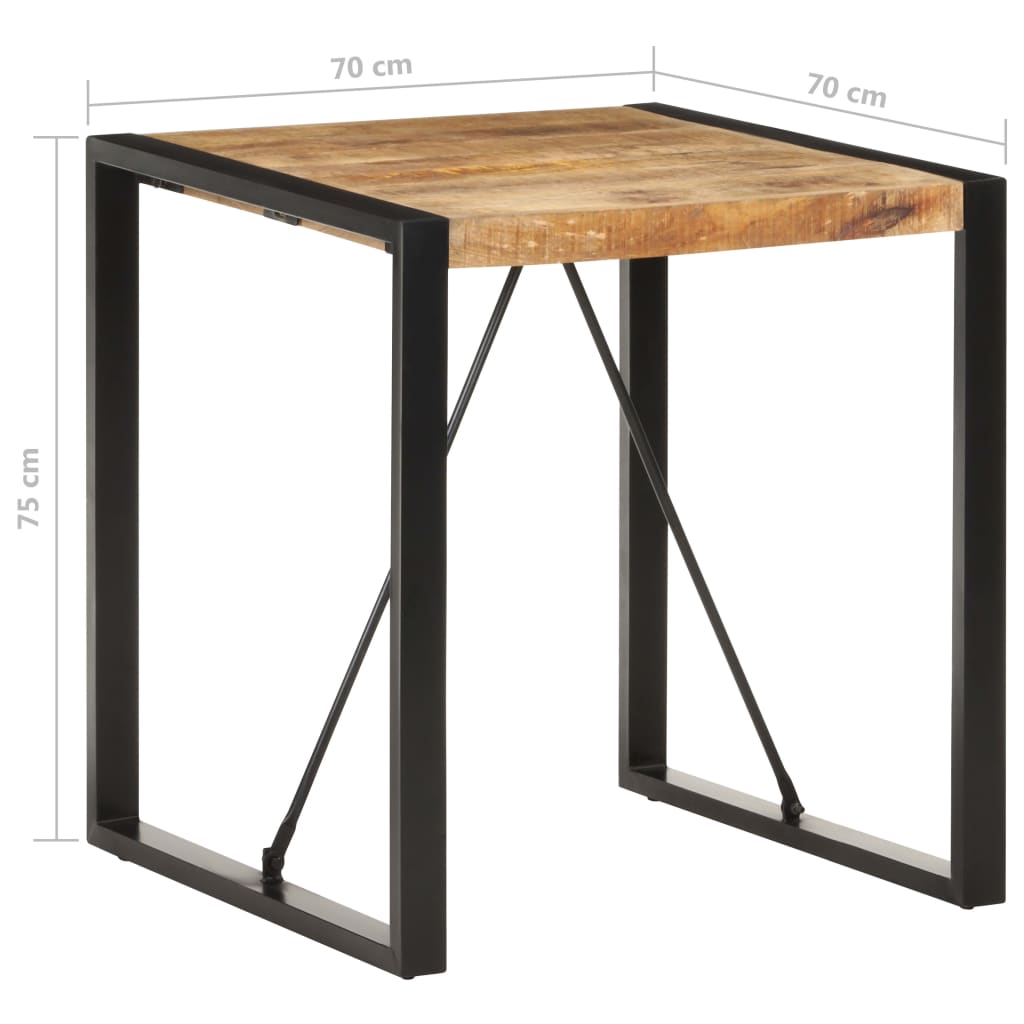 vidaXL ダイニングテーブル 70x70x75cm マンゴー無垢材 (粗目)