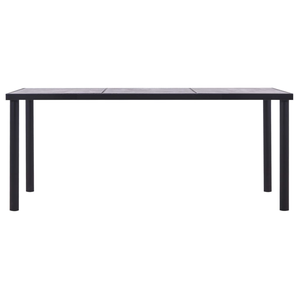 vidaXL ダイニングテーブル ブラック＆コンクリートグレー 180x90x75cm MDF製