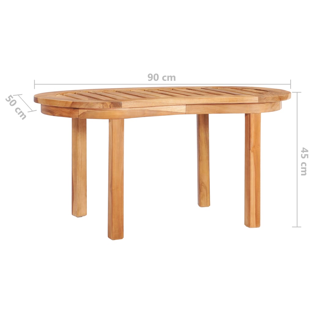 vidaXL コーヒーテーブル 90x50x45cm チーク無垢材