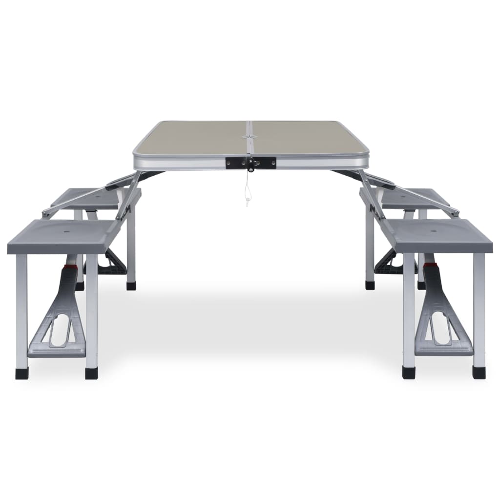 vidaXL 折りたたみキャンプテーブル 4人用 スチール＆アルミ製