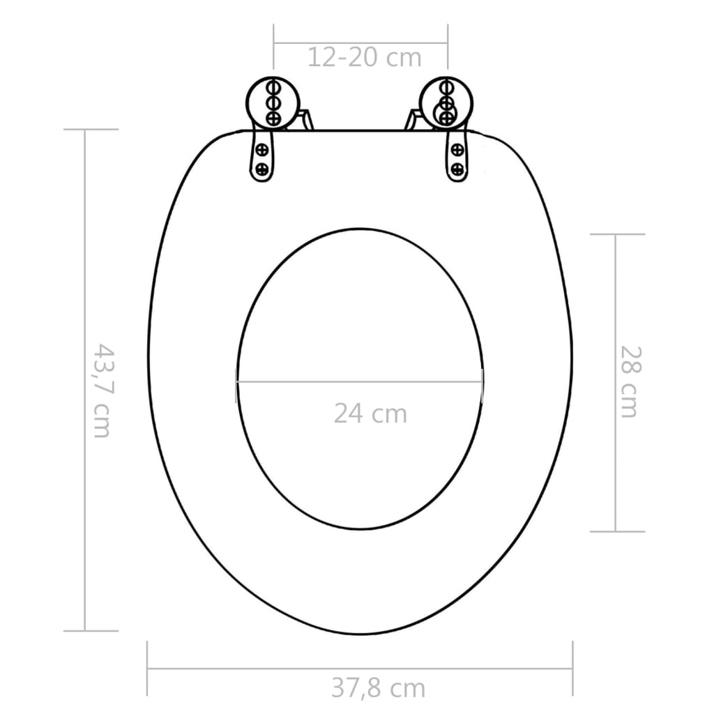 vidaXL トイレ便座 ソフトクローズ式ふた シンプル設計 MDF製 磁器デザイン