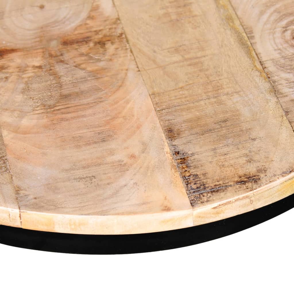 vidaXL コーヒーテーブル 2点セット マンゴー無垢材 (粗目) 丸型 40cm/50cm