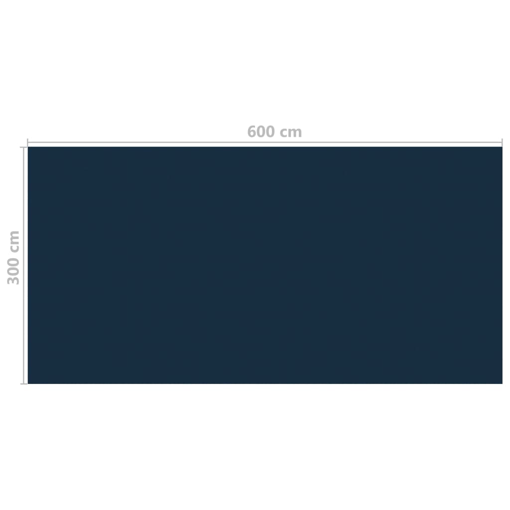 vidaXL フローティング ソーラープールフィルム PE製 600x300 cm ブラック＆ブルー
